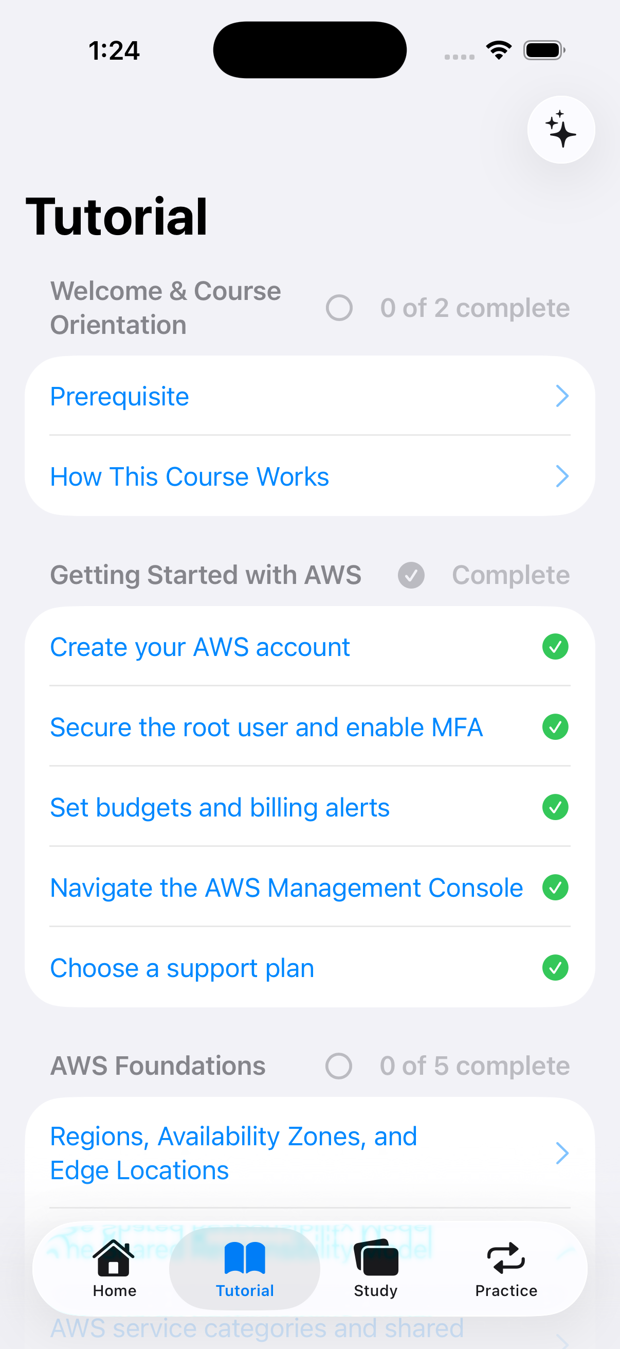 TutorialRepo tutorial progress screen